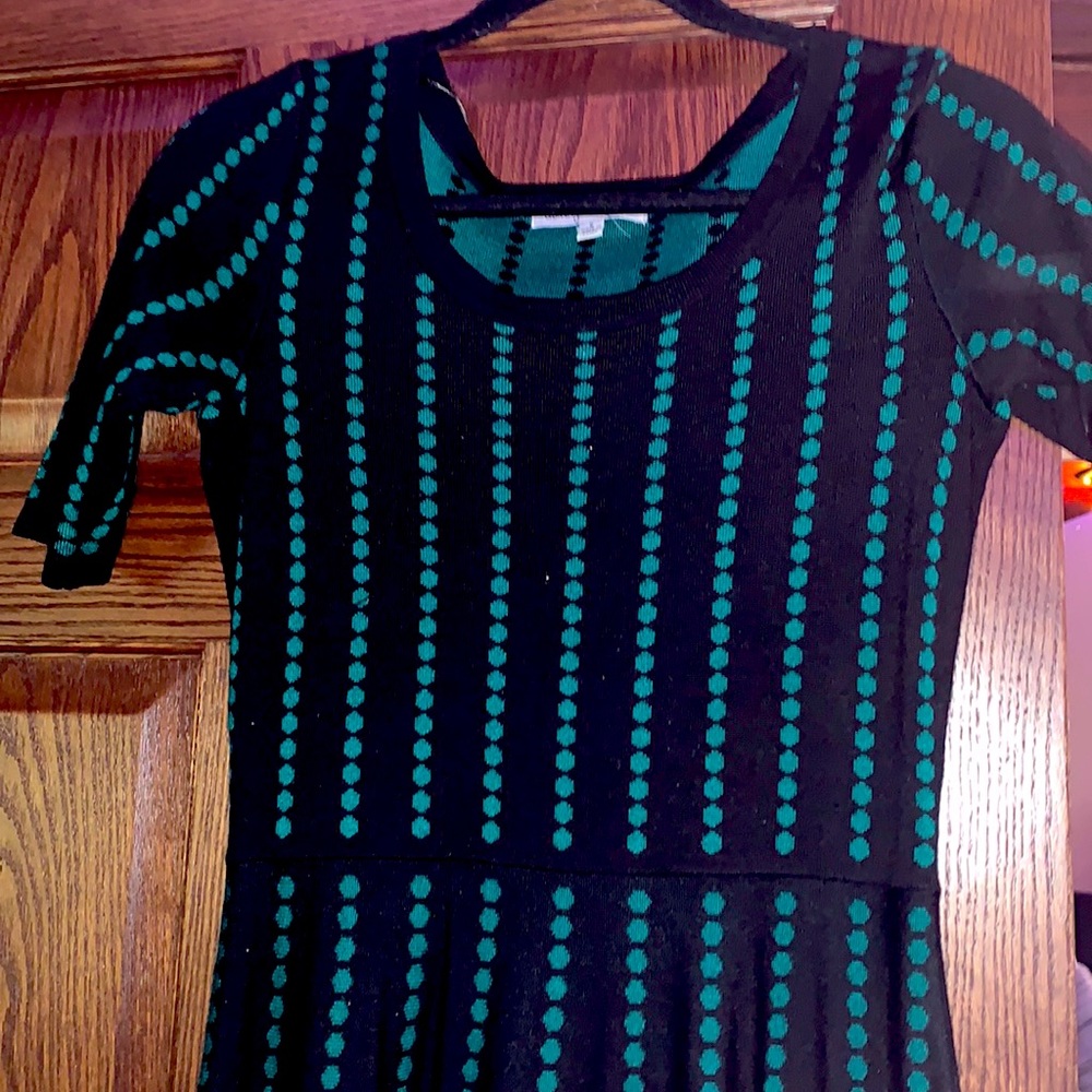 Green and Black Sweater Dress